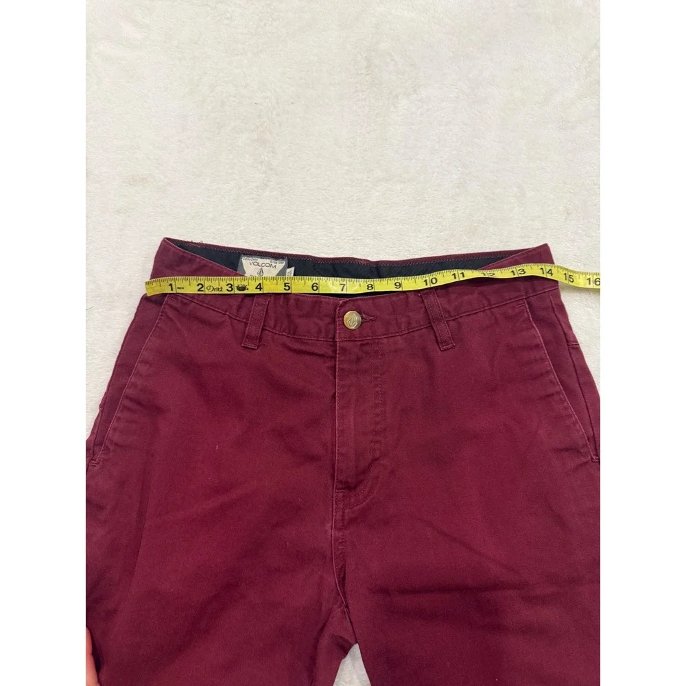 Volcom Frickin Modern Fit Chino Shorts Mens 28 Burgundy Maroon Skate Casual